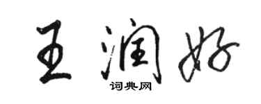 駱恆光王潤好行書個性簽名怎么寫