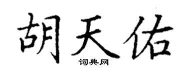 丁謙胡天佑楷書個性簽名怎么寫