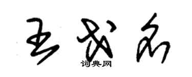 朱錫榮王戈名草書個性簽名怎么寫