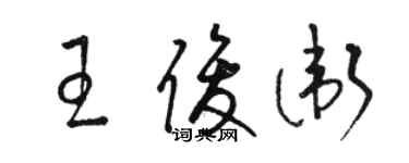 駱恆光王俊衛草書個性簽名怎么寫