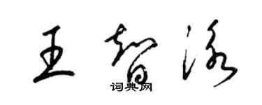 梁錦英王智泳草書個性簽名怎么寫