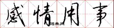 錢沛雲感情用事行書怎么寫