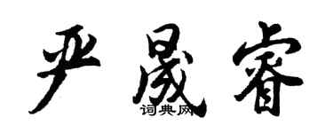 胡問遂嚴晟睿行書個性簽名怎么寫