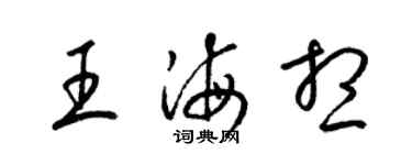 梁錦英王海想草書個性簽名怎么寫