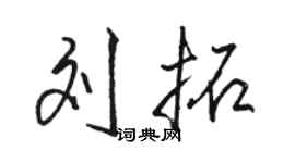 駱恆光劉拓行書個性簽名怎么寫