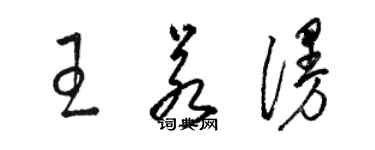 駱恆光王若漫草書個性簽名怎么寫