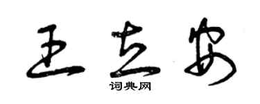 曾慶福王立安草書個性簽名怎么寫