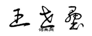 曾慶福王世壘草書個性簽名怎么寫