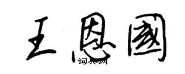 王正良王恩國行書個性簽名怎么寫