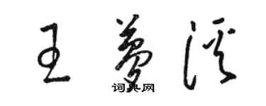 駱恆光王夢溪草書個性簽名怎么寫