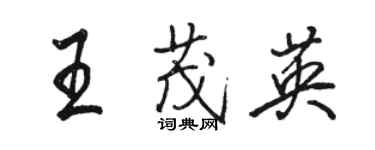 駱恆光王茂英行書個性簽名怎么寫