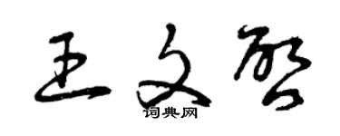 曾慶福王文啟草書個性簽名怎么寫