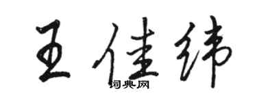 駱恆光王佳緯行書個性簽名怎么寫