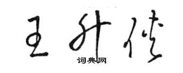 駱恆光王升俠草書個性簽名怎么寫