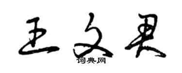 曾慶福王文君草書個性簽名怎么寫