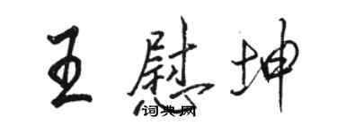 駱恆光王慰坤行書個性簽名怎么寫