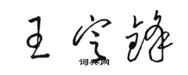 駱恆光王定鋒草書個性簽名怎么寫