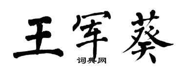 翁闓運王軍葵楷書個性簽名怎么寫