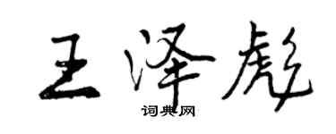曾慶福王澤彪行書個性簽名怎么寫