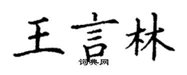 丁謙王言林楷書個性簽名怎么寫