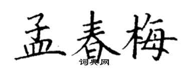 丁謙孟春梅楷書個性簽名怎么寫