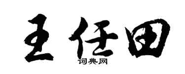 胡問遂王任田行書個性簽名怎么寫