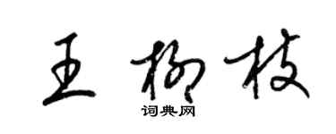 梁錦英王柳枝草書個性簽名怎么寫
