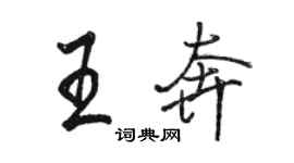 駱恆光王奔行書個性簽名怎么寫