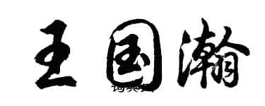 胡問遂王國瀚行書個性簽名怎么寫
