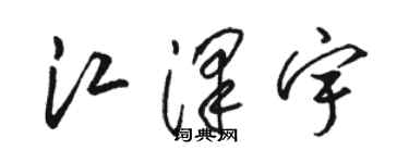 駱恆光江澤宇草書個性簽名怎么寫