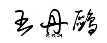 朱錫榮王丹鷗草書個性簽名怎么寫