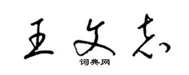 梁錦英王文志草書個性簽名怎么寫