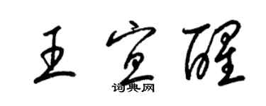 梁錦英王宜醒草書個性簽名怎么寫