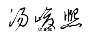 梁錦英湯峻熙草書個性簽名怎么寫