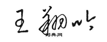 駱恆光王翔吟草書個性簽名怎么寫