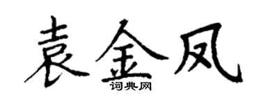 丁謙袁金鳳楷書個性簽名怎么寫