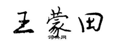 曾慶福王蒙田行書個性簽名怎么寫