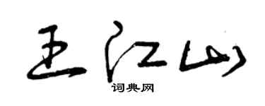 曾慶福王江山草書個性簽名怎么寫