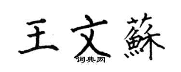 何伯昌王文蘇楷書個性簽名怎么寫
