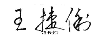 駱恆光王捷俐草書個性簽名怎么寫