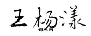 曾慶福王楊漾行書個性簽名怎么寫