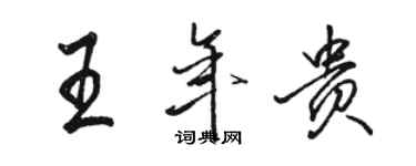 駱恆光王年貴行書個性簽名怎么寫