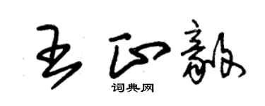 朱錫榮王正毅草書個性簽名怎么寫