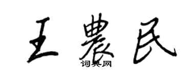 王正良王農民行書個性簽名怎么寫