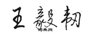 駱恆光王毅韌行書個性簽名怎么寫