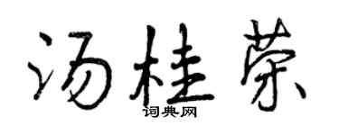 曾慶福湯桂榮行書個性簽名怎么寫