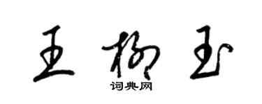 梁錦英王柳玉草書個性簽名怎么寫