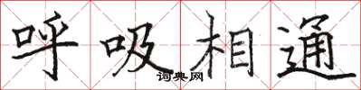 駱恆光呼吸相通楷書怎么寫