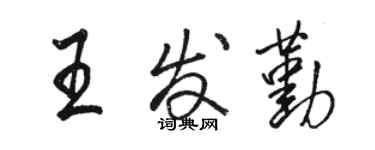 駱恆光王發勤行書個性簽名怎么寫