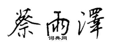 王正良蔡雨澤行書個性簽名怎么寫